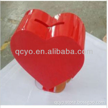 QCY-H-A005 factory directly sale high quality heart shape donation box